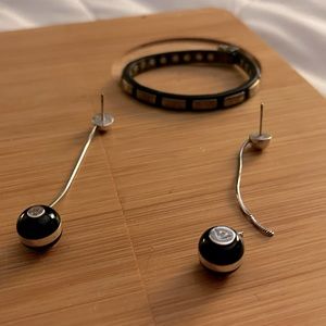 Armani Emporio Exchange sterling silver broken jewelry bracelet earrings lot